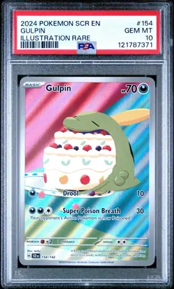 2024 POKEMON SCR EN-STELLAR CROWN ILLUSTRATION RARE #154 GULPIN PSA 10 - Image 1