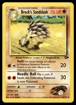 Brock's Sandslash 36/132 Uncommon Gym Challenge Pokemon Lightly Played - Image 1