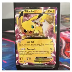 Pokemon Pikachu EX XY84 Black Star Promo XY Holo HP130 Iron Tail Overspark - Image 1