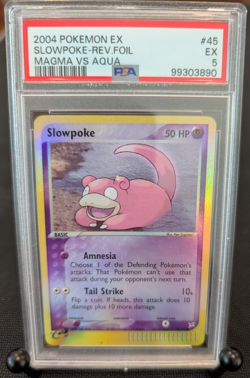 Pokemon - Slowpoke Reverse Holo 45/95 - POP 6 - 2004 Magma vs Aqua - PSA 5 - Image 1