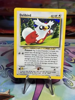 Pokemon TCG Delibird Neo Revelation Holo Rare 05/64 60 LP - Image 1