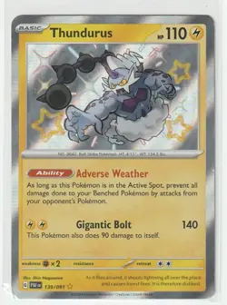 2024 Pokemon Paldean Fates Shiny Rare Holo Thundurus - Image 1