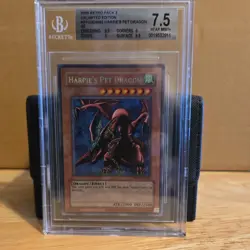 Harpie's Pet Dragon RP02-EN093 Retro Pack 2 2025 Unlimited Secret Foil BGS 7.5 - Image 1