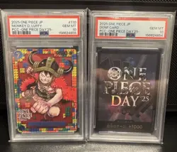 PSA 10 Monkey D. Luffy DON!! Card Promo ONE PIECE DAY '25 Japanese 2-Card PSA 10 - Image 1