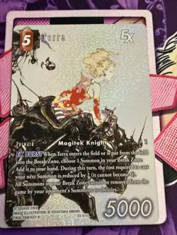 Square Enix Final Fantasy VI Terra EX Burst Holo Forward Card 23-011L 5000 - Image 1