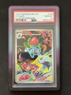 Ivysaur 134/132 PSA 10 - Mega Evolution - Pokemon Card Game - with Grail Guard - Image 1