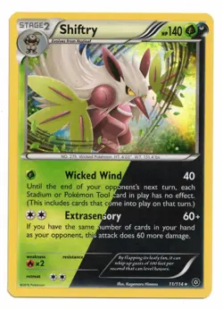 Pokemon Card: Shiftry HOLO 11/114 XY Steam Siege Set Rare! NM - Image 1