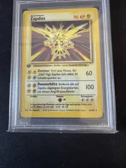 Base Set Pokemon Card : Zapdos 16/102 : 1st Edition - GERMAN : PSA 5 - Image 3