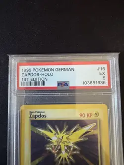 Base Set Pokemon Card : Zapdos 16/102 : 1st Edition - GERMAN : PSA 5 - Image 4