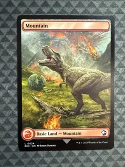 MTG Mountain #0024 Basic Land Universes Beyond: Jurassic World Collection (REX) - Image 3
