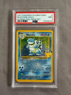 PSA 9 Blastoise Pokemon Card TCG - 2021 Celebrations Classic Collection Set #2 - Image 1