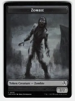 ZOMBIE (0010) // BLOOD DOUBLE-SIDED TOKEN FOIL - MTG - Meeks NM/M - Image 1