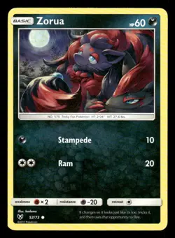 Zorua 52/73 C Shining Legends LP Pokemon - Image 1