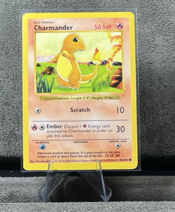 Charmander 046/102 Base Set (Shadowless) Regular Pokemon TCG Vintage 1999 LP - Image 1