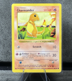 Charmander 046/102 Base Set (Shadowless) Regular Pokemon TCG Vintage 1999 LP - Image 2