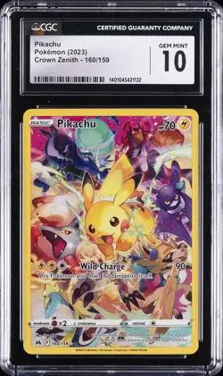 2023 POKEMON CROWN ZENITH #160/159 PIKACHU CGC 10 GEM MINT - Image 1