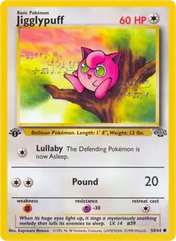 Jigglypuff #54/64 (Unlimited) (LP) Jungle JU Pokemon - Image 1