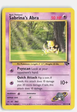 Sabrina's Abra 94/132 Gym Challenge Common Pokemon Unlimited NM - Image 1