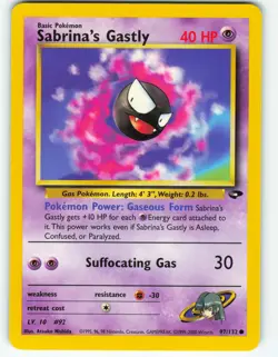 Sabrina's Gastly - 97/132 Gym Challenge - Pokemon TCG - 2000 - Image 1