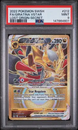 2022 POKEMON SWORD & SHIELD LOST ORIGIN SECRET FULL ART/GIRATINA VSTAR PSA 9 - Image 1