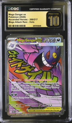 Mega Gengar EX 269/217 Attack Rare Holo Ascended Heroes Pokemon CGC 10 Pristine - Image 1