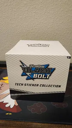 Pokemon Black Bolt Tech Sticker Collection 3-Pack - 12 LOT W/Display Case - Image 1
