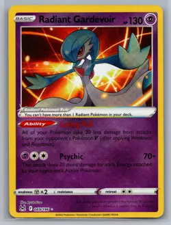 Radiant Gardevoir 069/196 Radiant Rare Lost Origin Pokemon Near Mint - Image 1