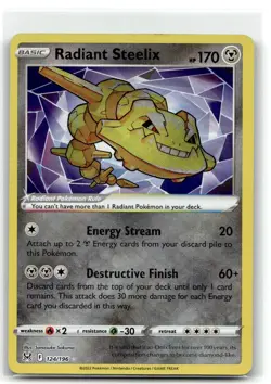 Radiant Steelix 124/196 Radiant Rare Lost Origin Pokemon NM b4 - Image 1