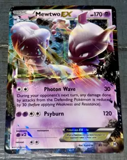 POKEMON Mewtwo EX 61/162 Breakthrough Holo - NM Very Light Play - Image 1