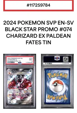 Pokemon TCG Charizard ex 074 SV Promo Holo English 2024 PSA 9 - Image 1