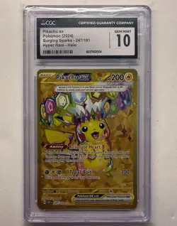 Pikachu EX 247/191 Hyper Rare Holo Surging Sparks Pokemon CGC 10 Gem Mint - Image 1