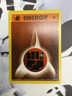 Pokemon Card - Fighting Energy Base Set Shadowless 97/102 1st Edition Common - Image 1