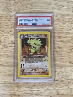 Pokemon Neo Destiny 2002 Dark Tyranitar Holo Rare PSA 7 - Image 1