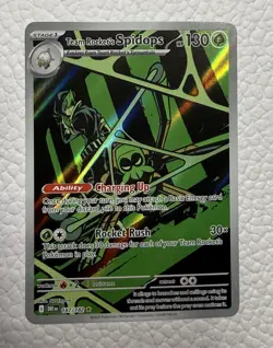 Pokemon TCG Team Rocket's Spidops 187/182 Destined Rivals Illus Rare Holo EN - Image 1