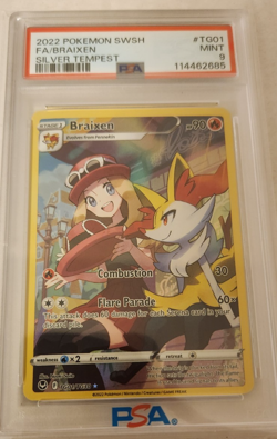 Braixen Pokemon 2022 Silver Tempest SWSH Full Art PSA 9 - Image 1