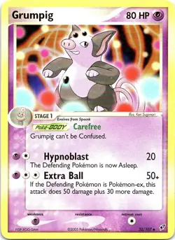 Grumpig 32/107 Uncommon Deoxys Pokemon Near Mint - Image 1