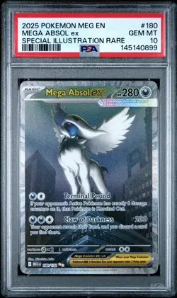 2025 POKEMON MEG EN-MEGA EVOLUTION #180 MEGA ABSOL ex SIR PSA 10 - Image 1