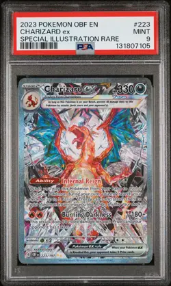 2023 POKEMON OBF EN-OBSIDIAN FLAMES SPECIAL ILLUSTRATION RARE CHARIZARD EX PSA 9 - Image 1