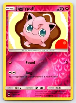 Jigglypuff 133/214 Common Lost Thunder Pokemon Reverse Holo Lightly Played - Image 1