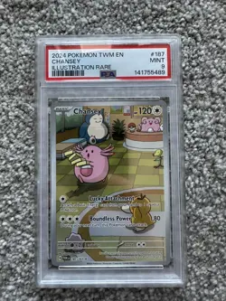 Pokemon TCG Chansey 187/167 SV06 Twilight Masquerade IR Rare Holo PSA 9 - Image 1