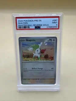 2025 Pokemon SV Prismatic Evolutions Shaymin Masterball Reverse Holo #87 PSA 9 - Image 1