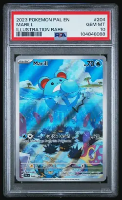 2023 Pokemon Paldea Evolved Marill Illustration Rare 204/193 PSA 10 - Image 1