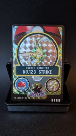 Scyther No. 123 Pokemon Sealdass Sticker Prism Holo 1997 Nintendo Japanese NM - Image 1
