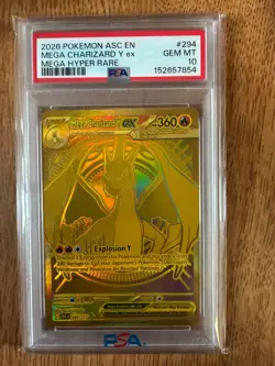 2026 POKEMON EN-ASCENDED HEROES MEGA HYPER RARE #294 MEGA CHARIZARD Y EX PSA 10 - Image 1