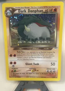 The Pokemon Company Dark Donphan 3/105 Neo Destiny Holo Rare Unlimited English … - Image 1