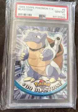 1999 TOPPS POKEMON TV BLASTOISE #9 FOIL CARD PSA 10 GEM MINT RARE - LOW POP, 30! - Image 1