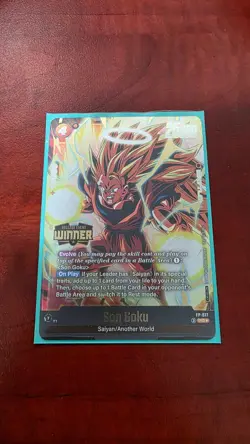 Dragon Ball TCG Winner Card Son Goku Holofoil Release Event Gold FP-077 - Image 1