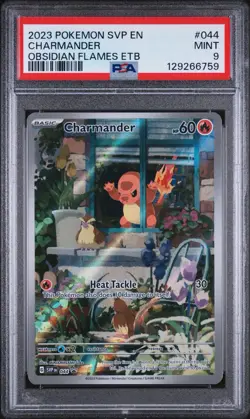 2023 POKEMON SVP EN-SV OBSIDIAN FLAMES ELITE TRAINER BOX #044 CHARMANDER PSA 9 - Image 1
