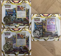 3x Pokemon Sword & Shield Astral Radiance 3 Booster Pack Blister Eevee Sylveon - Image 1