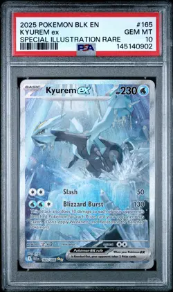 2025 POKEMON BLK EN-BLACK BOLT #165 KYUREM ex SPECIAL ILLUSTRATION RARE PSA 10 - Image 1